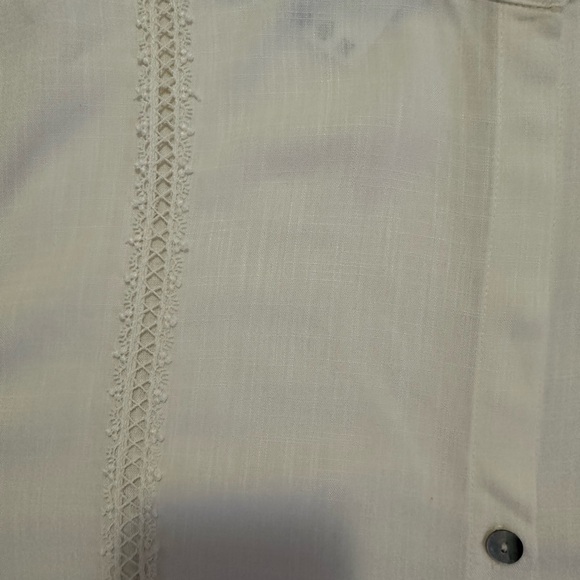 LACE INSERT SHIRT OYSTER-WHITE . SIZE XL - Picture 3 of 6